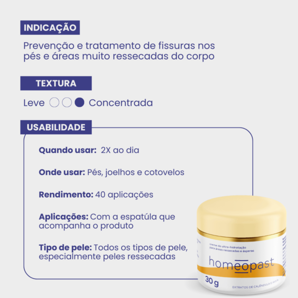 Creme Ultra Hidratação 30g Homeopast - Imagem 4