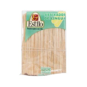 Abaixador Língua Madeira Estilo - 100 pcs