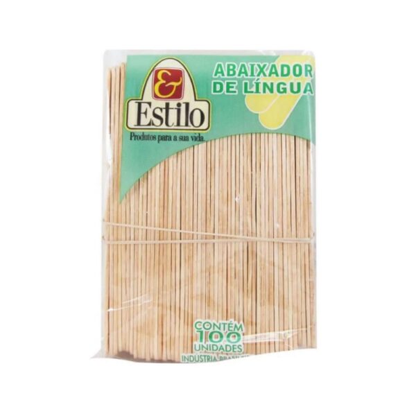 Abaixador Língua Madeira Estilo - 100 pcs