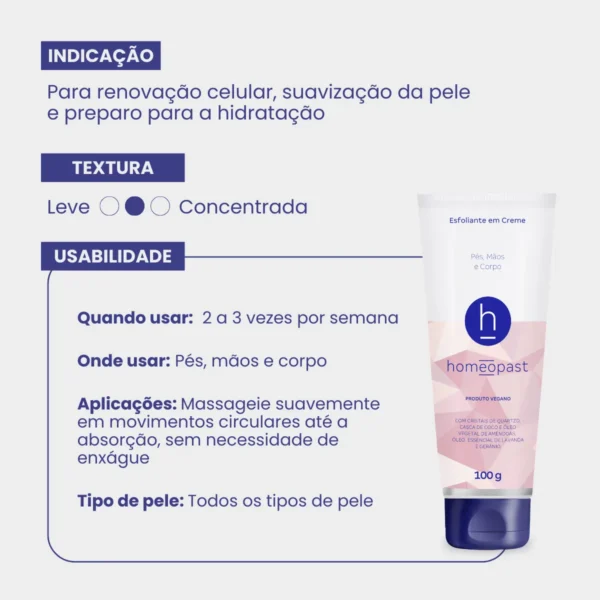 Esfoliante em Creme 100g Homeopast - Imagem 4
