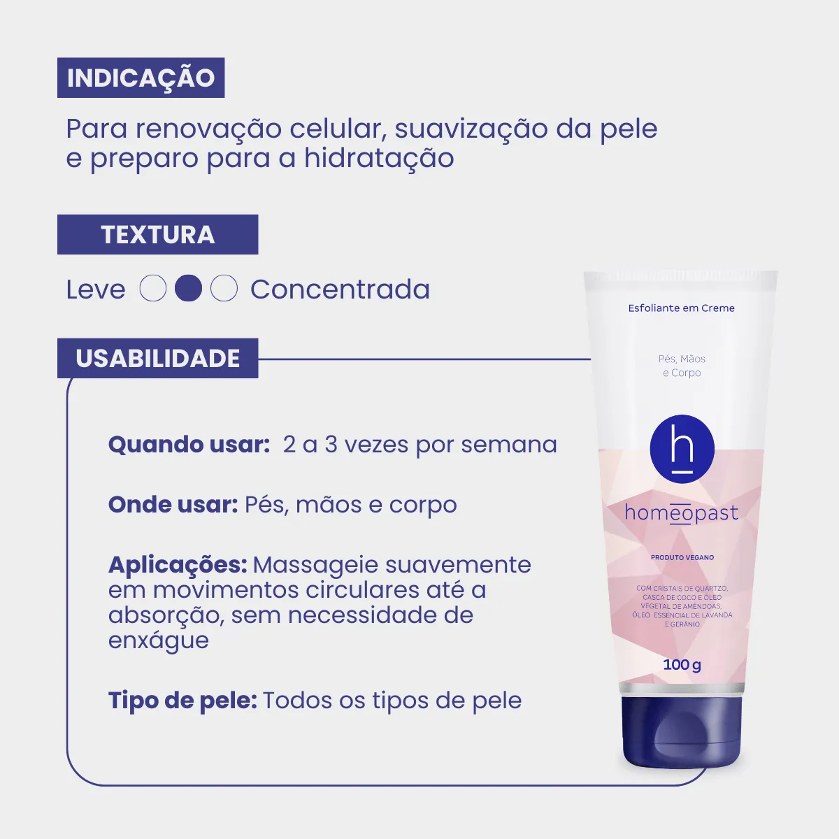 Esfoliante em Creme 100g Homeopast - Imagem 4