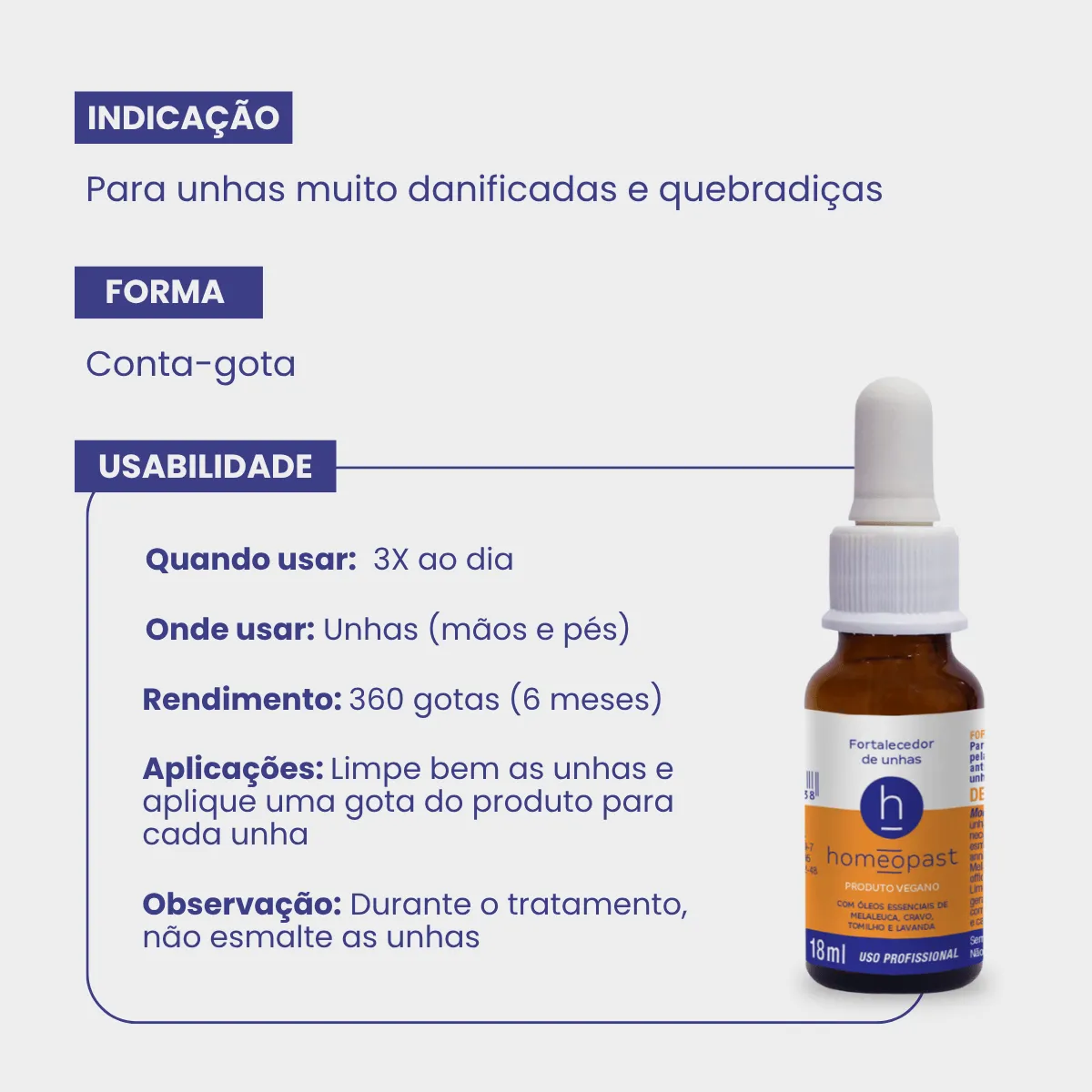 Fortalecedor de Unhas 18ml Homeopast - Imagem 4