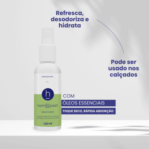 Desodorante Vegano Para Pés 120ml Homeopast - Imagem 3